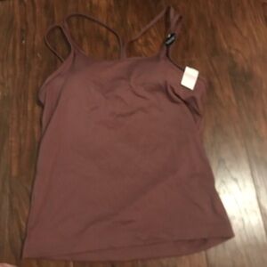 NWT pink/brown PINK Victoria’s Secret athletic tank built in bra